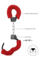 Pleasure Handcuffs Furry - Red