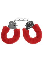 Pleasure Handcuffs Furry - Red