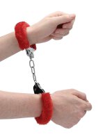Pleasure Handcuffs Furry - Red