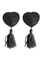 Nipple Tassels - Heart - Black