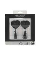 Nipple Tassels - Heart - Black