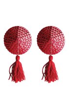 Nipple Tassels - Round - Red