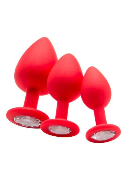 Regular Diamond Butt Plug - Red 3,5 cm
