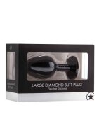 Large Diamond Butt Plug - Black