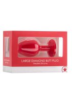 Large Diamond Butt Plug - Red