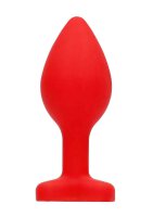 Diamond Heart Butt Plug - Regular - Red