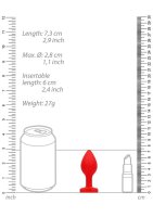 Diamond Heart Butt Plug - Regular - Red