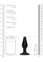 Interchangeable Butt Plug Set - Rounded Large - Black