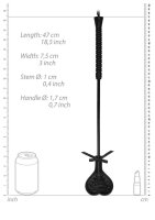 Ouch! Crop Black Heart With Black Lace - Large