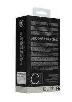 Silicone Ring Gag - With Leather Straps - Black