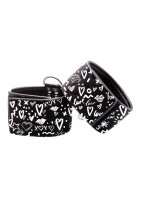 Printed Hand Cuffs - Love Street Art Fasion - Black