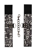 Printed Hand Cuffs - Love Street Art Fasion - Black