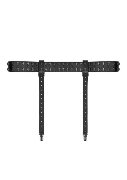 Ouch! Skulls and Bones - Garter Belt with Skulls - Black