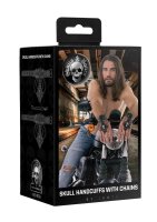 Ouch! Skulls and Bones - Handcuffs with Skulls and Chains - Blac