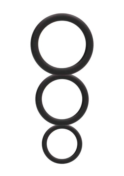 Round Cock Ring Set Black
