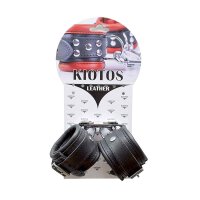 Leather Handcuffs Black 5 cm