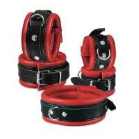 Leather Collar 5 cm Red