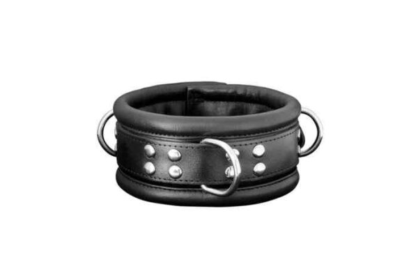 Leather Collar 6,5 cm Black