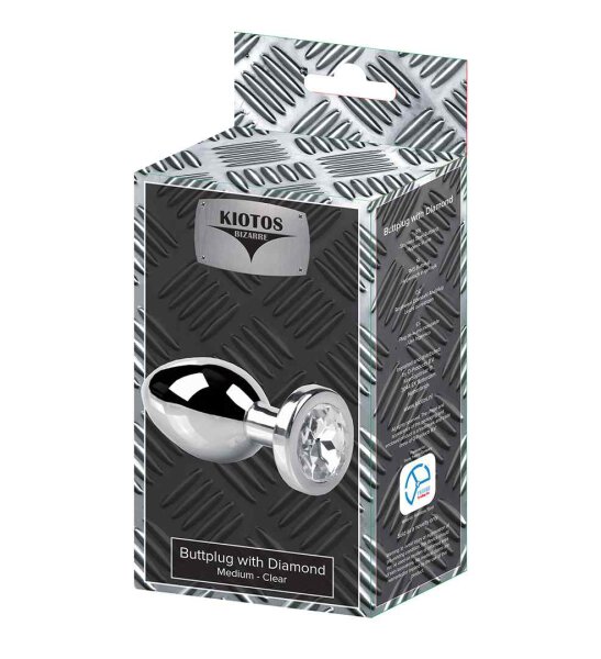 Kiotos Bizarre Buttplug with Diamond Medium Clear 3 cm