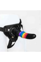 Pride Colourful Love Strap On Solid Dildo