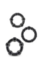 Stay Hard Beaded Cockrings Black