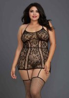 Queen Size Lace Garter - Black