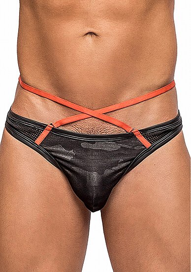 Sport Strap Thong - Black - L/XL