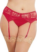Lace Garter Belt Dmd - Queen Size - Red