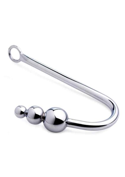 Beaded Anal Hook - Silver