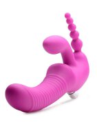 Strap U REGAL RIDER Triple G Vibrating Silicone Strapless Strap On - Pur
