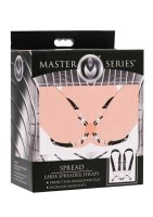 Spread Labia Spreader Straps with Clamps - Black