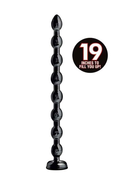 Hosed 1.5" Beaded Hose -19" Long - Black