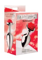 Red Rose Butt Plug - Medium - Red