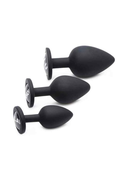 Dirty Words Silcone Anal Plug Set - Black