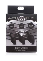 Dirty Words Silcone Anal Plug Set - Black