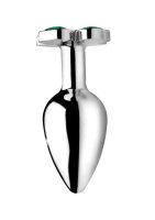 Booty Sparks Lucky Clover Gem - Small Anal Plug - Silver 3,2 cm