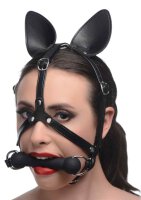 Dark Horse Pony Head Harness with Silicone Bit - Black