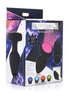 Silicone Vibrating LED Plug - Small - Black