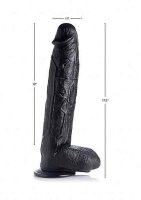 Raging Rhino 17 Inch Veiny Dildo - Black