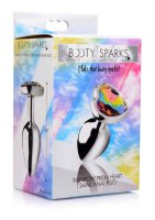 Rainbow Prism Heart Anal Plug - Small - Silver 2,8 cm