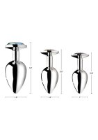 Rainbow Prism Gem Anal Plug - Medium - Silver 3,3 cm