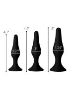 Triple Spire Tapered Silicone Anal Trainer Set of 3 - Black