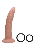 Strap U Charmed 7.5" Silicone Dildo with Harness - Flesh