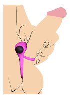 Silicone Cock Ring & Bullet with Remote Control - Purple