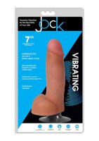 7 Inch Vibrating Dong with Balls - Flesh