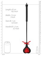 Ouch! Crop Black Heart With Red Lace Large