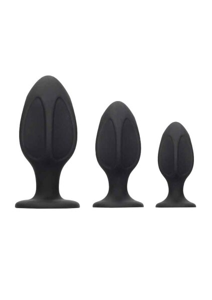 Diamond Shape Butt Plug Set Black