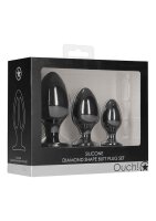 Diamond Shape Butt Plug Set Black
