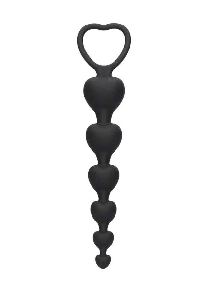 Anal Heart Beads Black