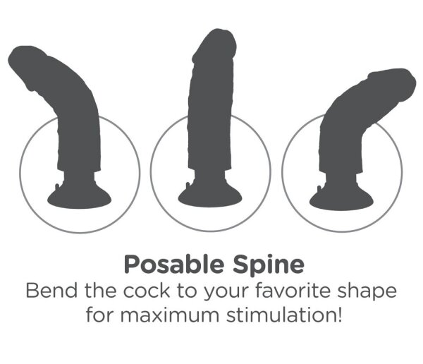 King Cock Vibrating Cock with Balls 10 Inch Brown 20,5 cm